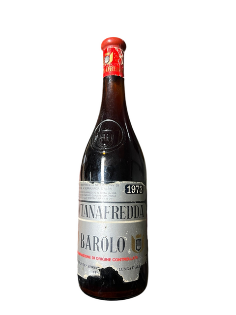 Fontanafredda Barolo 1973 dålig etikett