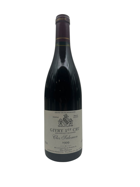 Givry Clos Salomon 1999 vinflaske med etikette