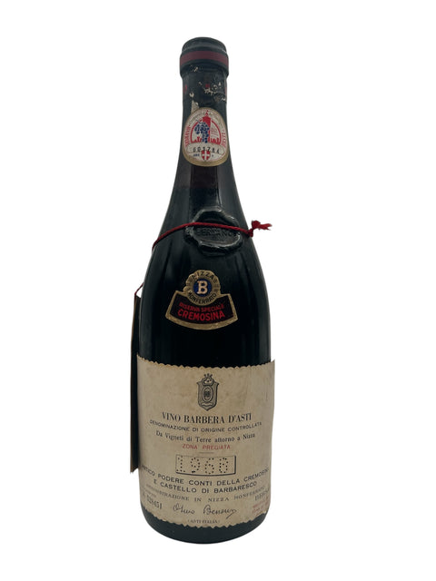 Flaske af Vino Barbera d'Asti Conti della Cremosina 1975