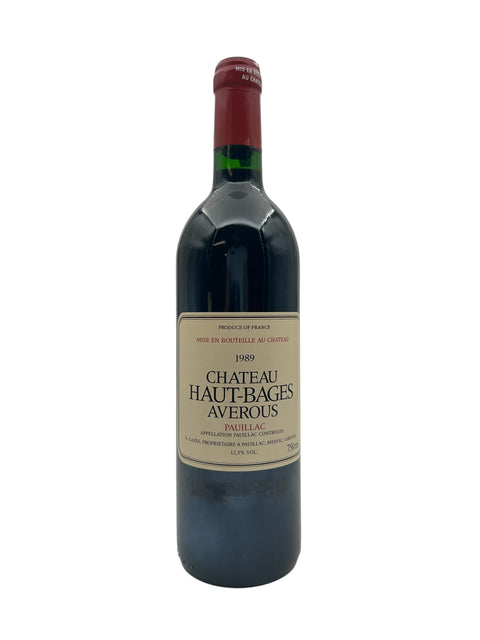 Flaske af Chateau Haut-Bages Averous 1989 fra Pauillac