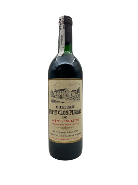 Flaske af Petit Clos Figeac Chateau 1985 rødvin