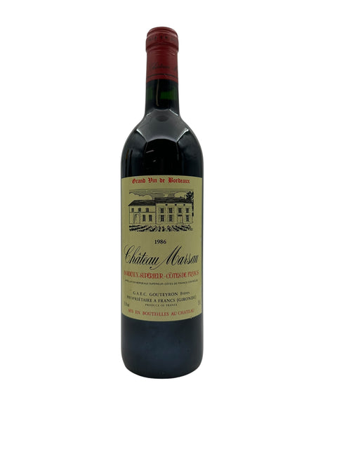 Château Marsau 1986 flaske fra Bordeaux regionen
