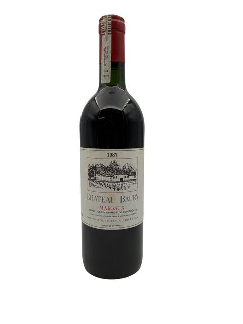 Flaske af Margaux Chateau Baury 1987 rødvin