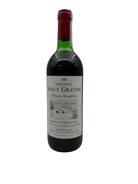 Flaske af Saint-Émilion Chateau Haut Gravier 1985 rødvin