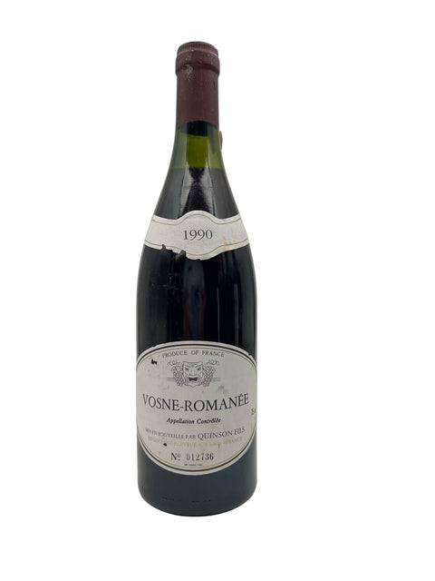 Flaske af Vosne-Romanée Quinson Fils 1990 rødvin