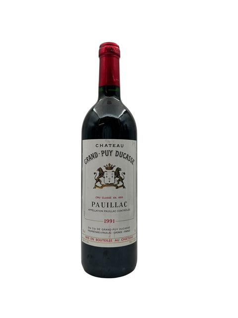 Flaska Grand-Puy Ducasse Pauillac 1991 rött vin