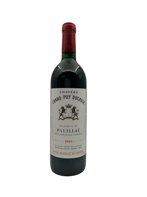 Flaske af Pauillac Château Grand-Puy Ducasse 1989 rødvin