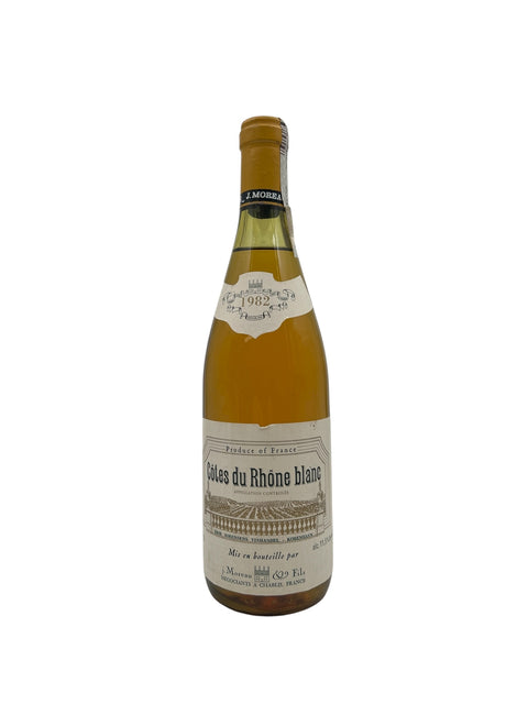 Côtes du Rhône Blanc 1982 flaske fra J Moreau & Fils