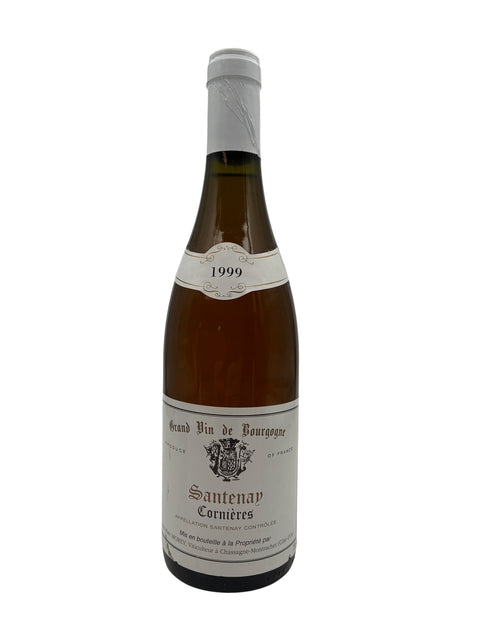 Flaske af Santenay Cornieres Monnet 1999 hvidvin