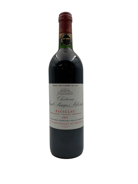 Flaske af Pauillac Château Haut-Bages Libéral 1991 rødvin