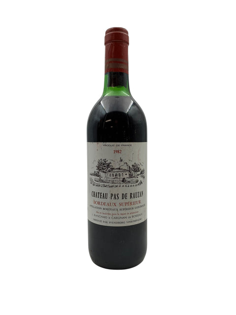 Chateau Pas de Rauzan 1982 Bordeaux rødvin flaske