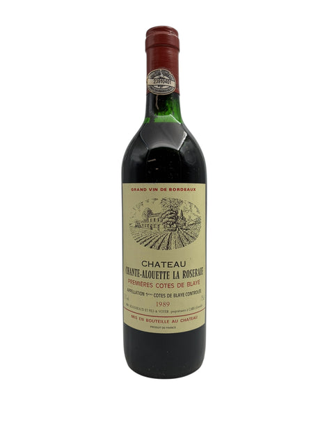 Flaske af Chateau Chante-Alouette La Roseraie 1989 rødvin