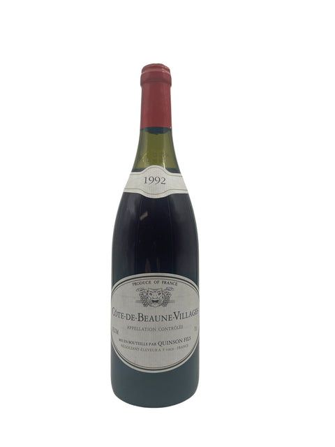 Côte-de-Beaune-Villages Quinson Fils 1992 rødvin flaske