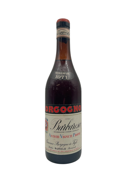 Flaske Barbaresco 1971 fra Giacomo Borgogno