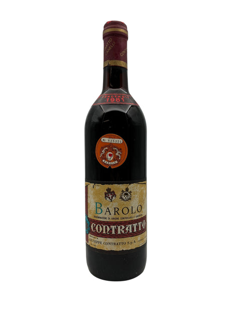 Bottle of Barolo Contratto 1981 red wine