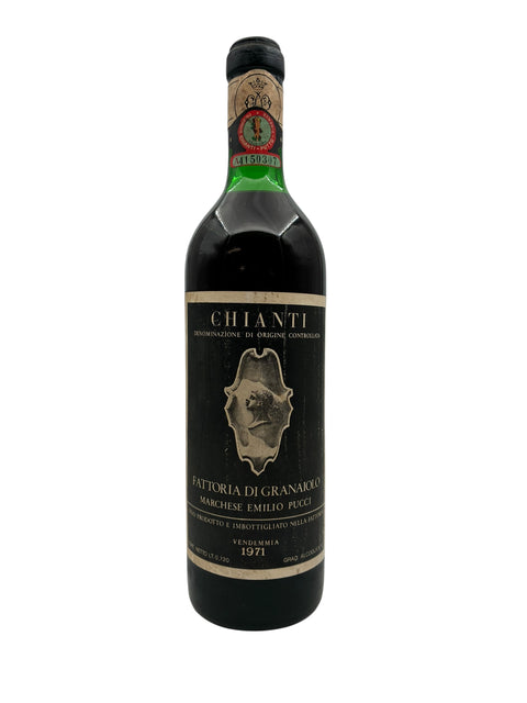 Flaska Chianti Marchese Emilio Pucci 1971 rött vin