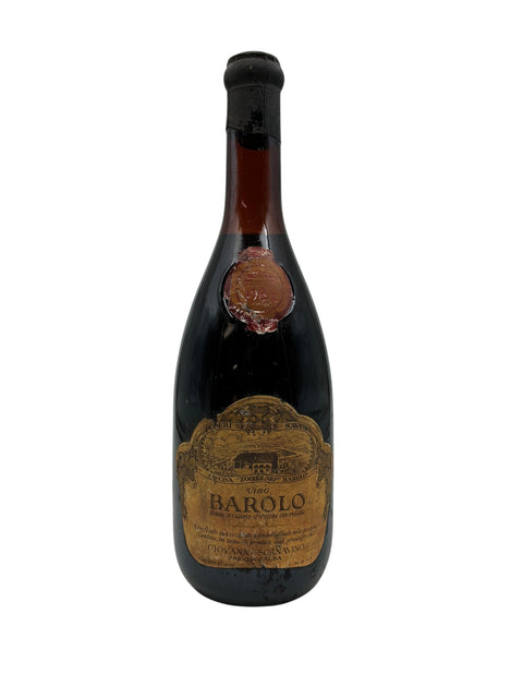 Bottle of Barolo Giovanni Scanavino 1975 with an old label