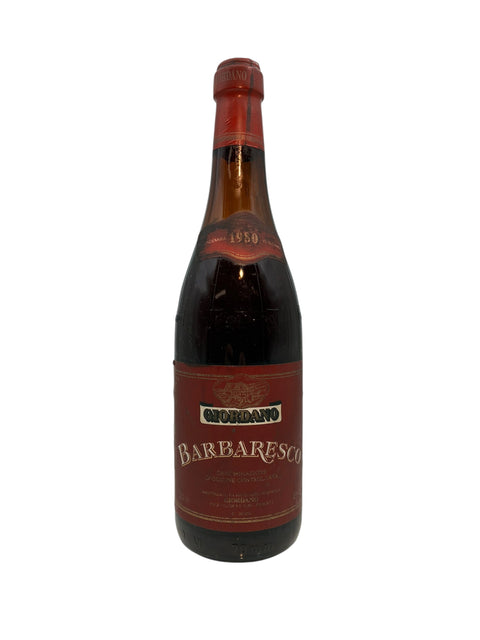 Bottle of Barbaresco Giordano 1980 red wine