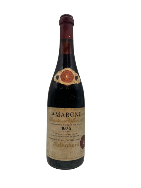 Bottle of Amarone Aldegheri 1976 red wine