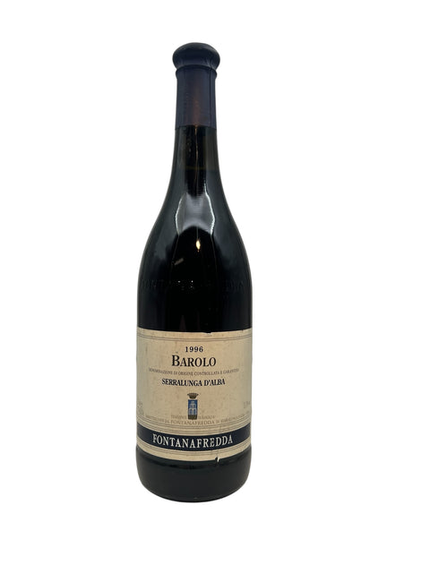 Bottle of Barolo Fontanafredda 1996 red wine