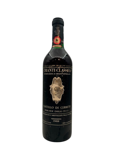Flasche Rotwein Chianti Classico Castello di Cerreto 1969