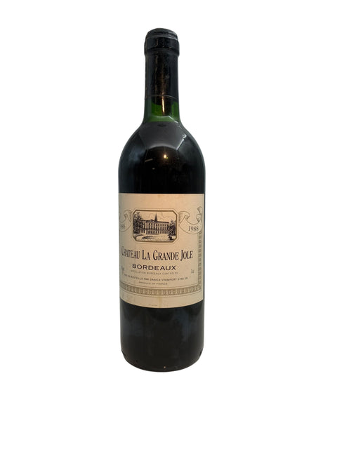 Flaske af Bordeaux Chateau La Grande Jole 1988 rødvin