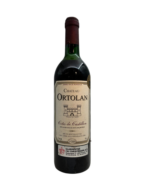 Flaske af Chateau Ortolan Cotes de Castillon 1989