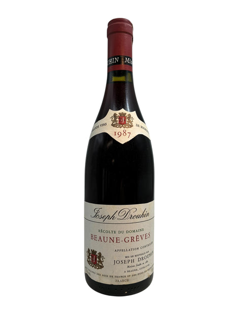 Flaske af Beaune Grèves Joseph Drouhin 1987 rødvin
