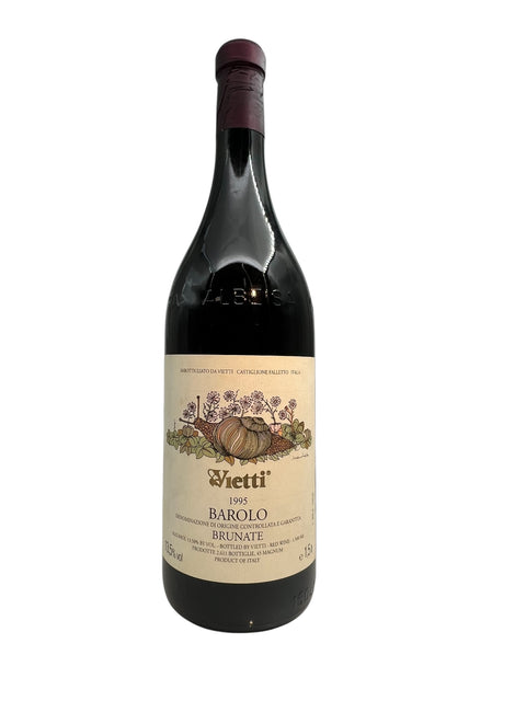 Flaske af Barolo Vietti 1995 med etiket