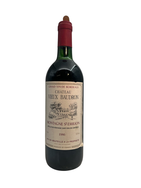 Flaske af Montagne St Emilion 1986 Chateau Vieux Baudron rødvin