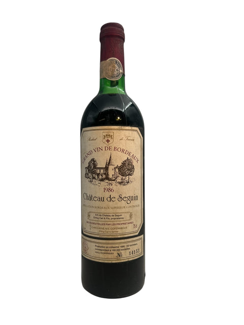 Flaske af Château de Seguin 1986 Bordeaux rødvin