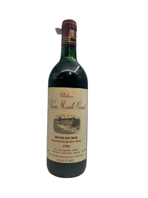 Flaska Château Vieux Missile Cassatt 1986 rött vin