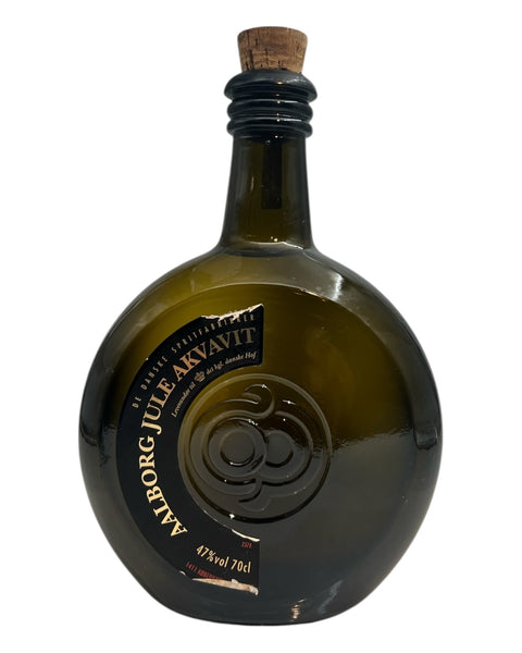 Flaska Aalborg Jule Akvavit 2018 med kork