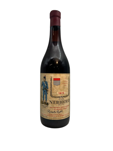 Flaske af Nebbiolo Renato Ratti 1973 i detalje