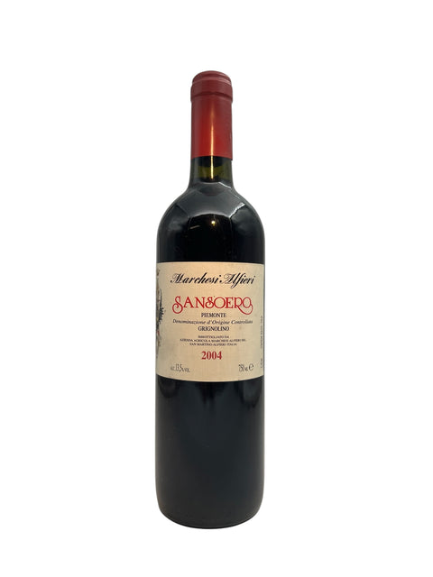 Flaske af Sansoero Marchesi Alfieri 2004 rødvin fra Piemonte
