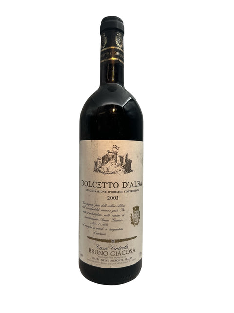 Flaske af Dolcetto d'Alba Bruno Giacosa årgang 2003