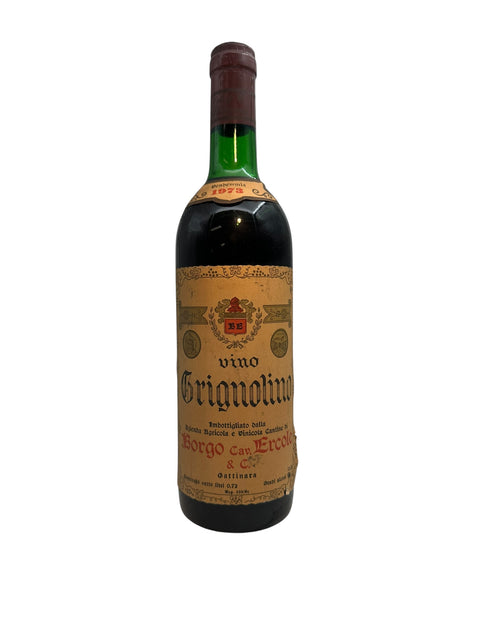 Grignolino red wine from Borgo Cav Ercole 1962 bottle