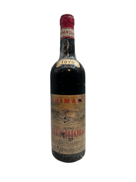 Bottle of Nebbiolo Grimaldi 1970 Italian red wine
