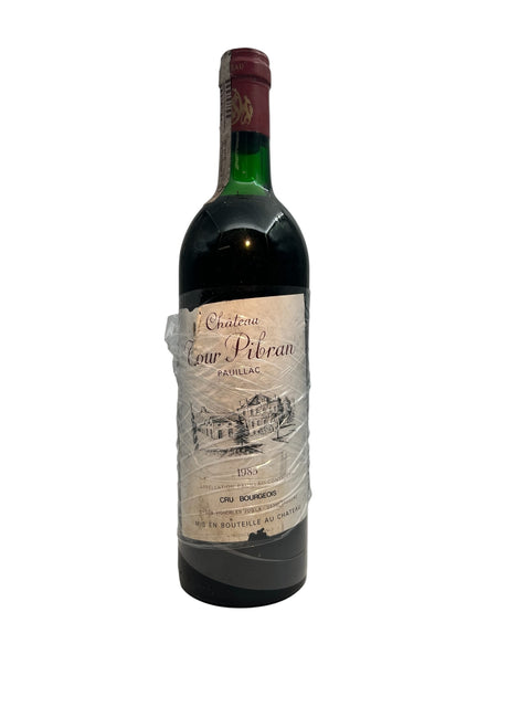 Flaske af Château Tour Pibran 1995 rødvin fra Pauillac