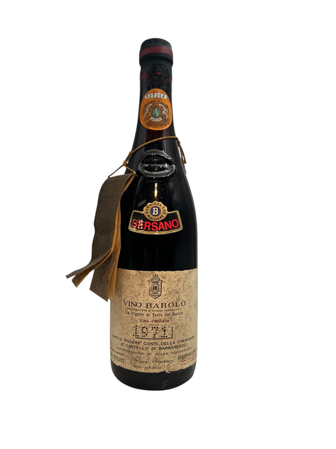 Flaska Vino Barolo Bersano 1964 med etikett