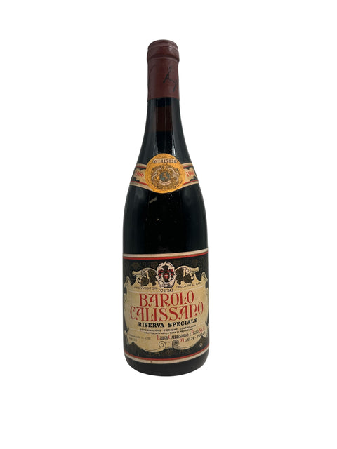 Bottle of Barolo Luigi Calissano 1966 red wine