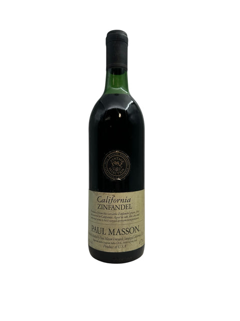 Flaske af California Zinfandel Paul Masson 1982