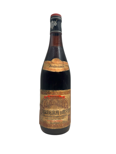 Barbera d'Asti Cantina San Rocco årgang 1978 vinflaske