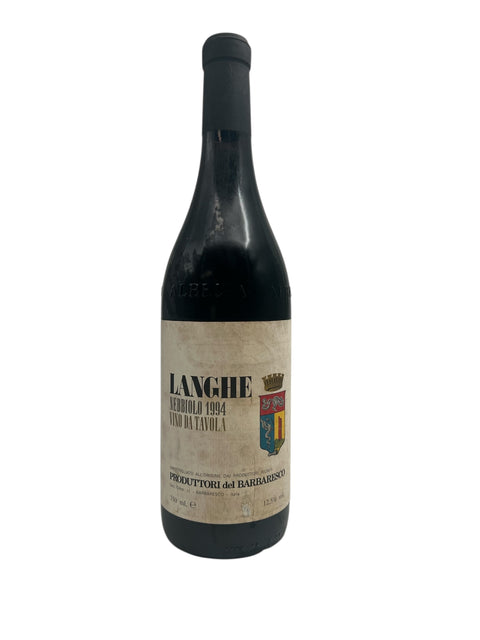 Flaska Langhe Produttori del Barbaresco 1994 rött vin