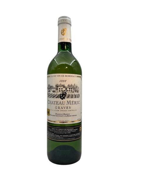 Flaska Chateau Méric Graves 1992 vitt vin