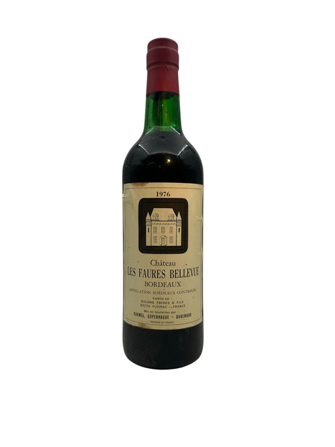 Bouteille de vin rouge Bordeaux Les Faures Bellevue 1976