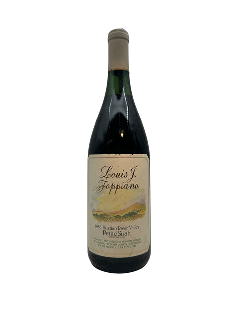 Flaske af Petite Sirah Louis J. Foppiano 1986 rødvin
