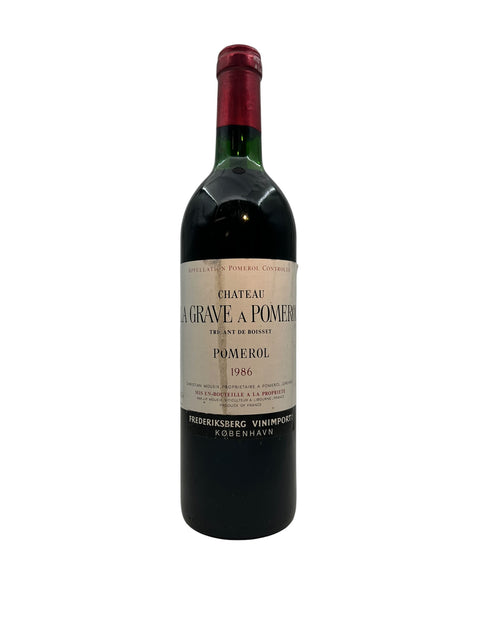 Chateau La Grave Pomerol rødvin 1986 flaske