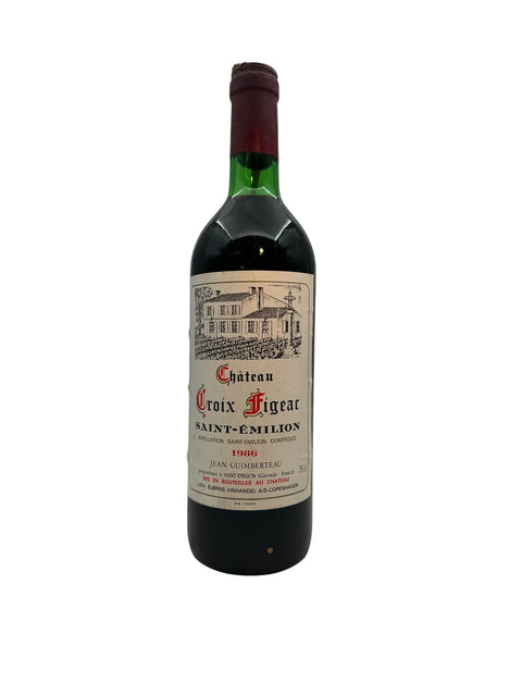 Flaske af Croix Figeac Jean Gumbert 1986 rødvin