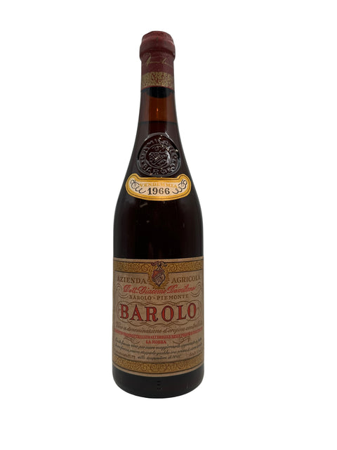 Barolo Damilano 1966 flaske med detaljeret etikette